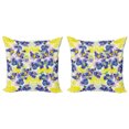 thumbnail image 1 of Ambesonne Flower Throw Pillow Cover 2 Pack, Butterfly Violet Field, 20", Yellow Purple, 1 of 2