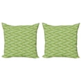 thumbnail image 1 of Ambesonne Flower Throw Pillow Cover 2 Pack, Chameleons on Branches, 24", Mustard Cream Green, 1 of 2