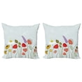 thumbnail image 1 of Ambesonne Flower Throw Pillow Cover 2 Pack, Daisy and Peony Pattern, 18", Multicolor, 1 of 2