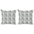 thumbnail image 1 of Ambesonne Flower Throw Pillow Cover 2 Pack, Greyscale Spring Bloom, 24", Grey Pale Grey Black, 1 of 2