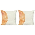 thumbnail image 1 of Ambesonne Flower Throw Pillow Cover 2 Pack, Island Floral Side Frame, 18", Vermilion, 1 of 7