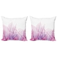 thumbnail image 1 of Ambesonne Flower Throw Pillow Cover 2 Pack, Spring Time Fantasy, 16", Pink Purple, 1 of 7