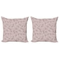 thumbnail image 1 of Ambesonne Flower Throw Pillow Cover 2 Pack, Swirling Branches Springtime, 18", Taupe Grey Dried Rose, 1 of 2