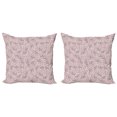 thumbnail image 1 of Ambesonne Flower Throw Pillow Cover 2 Pack, Swirling Branches Springtime, 24", Taupe Grey Dried Rose, 1 of 2