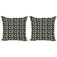 thumbnail image 1 of Ambesonne Flower Throw Pillow Cover 2 Pack, Vintage Style Blossom Design, 18", Black and Ivory, 1 of 5