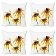 thumbnail image 1 of Ambesonne Flower Throw Pillow Cover 4 Pack, Daisies Garden, 18", Yellow White, 1 of 7