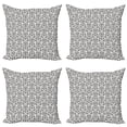 thumbnail image 1 of Ambesonne Flower Throw Pillow Cover 4 Pack, Floral Paisley Oriental, 16", Black White, 1 of 2