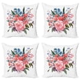 thumbnail image 1 of Ambesonne Flower Throw Pillow Cover 4 Pack, Garden Flowers Bouquet, 18", Multicolor, 1 of 6