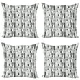 thumbnail image 1 of Ambesonne Flower Throw Pillow Cover 4 Pack, Greyscale Spring Bloom, 20", Grey Pale Grey Black, 1 of 2