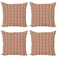 thumbnail image 1 of Ambesonne Flower Throw Pillow Cover 4 Pack, Romantic Flowers in Bloom, 20", Vermilion Beige Black, 1 of 7