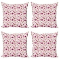 thumbnail image 1 of Ambesonne Flower Throw Pillow Cover 4 Pack, Spring Nature Growth Design, 18", Multicolor, 1 of 5
