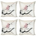 thumbnail image 1 of Ambesonne Flower Throw Pillow Cover 4 Pack, Watercolor Art, 18", Pink Black, 1 of 5