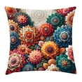 thumbnail image 1 of Ambesonne Flower Throw Pillow Cushion Cover, Contemporary Delicate Floral, 20" X 20", Vermilion Teal Sea Blue, 1 of 2