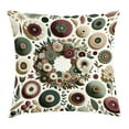 thumbnail image 1 of Ambesonne Flower Throw Pillow Cushion Cover, Contemporary Roundy Floral, 24" X 24", Eggshell Dried Rose Green, 1 of 2