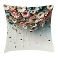 thumbnail image 1 of Ambesonne Flower Throw Pillow Cushion Cover, Realistic Gentle Floral Boho, 18" X 18", Pale Eggshell Rose Blue, 1 of 2