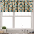 thumbnail image 1 of Ambesonne Flower Valance Pack of 2, Conceptual Plants, 42"X12", Petrol Blue Orange, 1 of 3