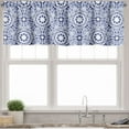 thumbnail image 1 of Ambesonne Flower Valance Pack of 2, Boho Oriental Illustration, 42"X18", Blue, 1 of 3
