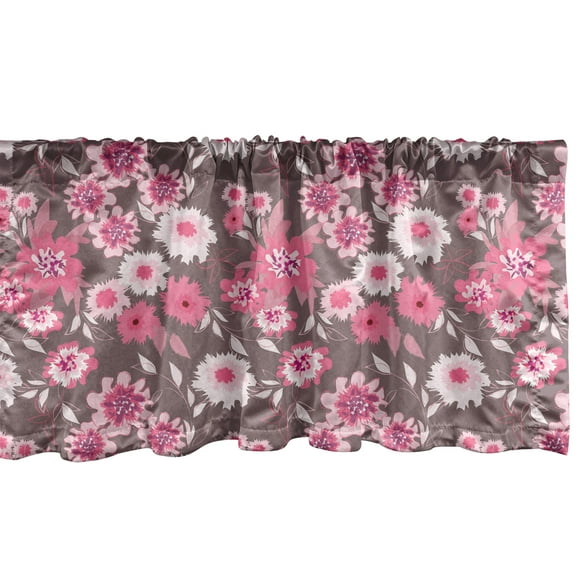 Ambesonne Flower Valance Pack of 2, Vintage Flora English Garden, 42"X12", Multicolor
