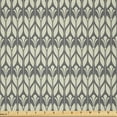 thumbnail image 1 of Ambesonne Flower Vintage Fabric by the Yard Microfiber, Geometric Flora Art, 3 Yards, Pastel Green Dimgray, 1 of 2