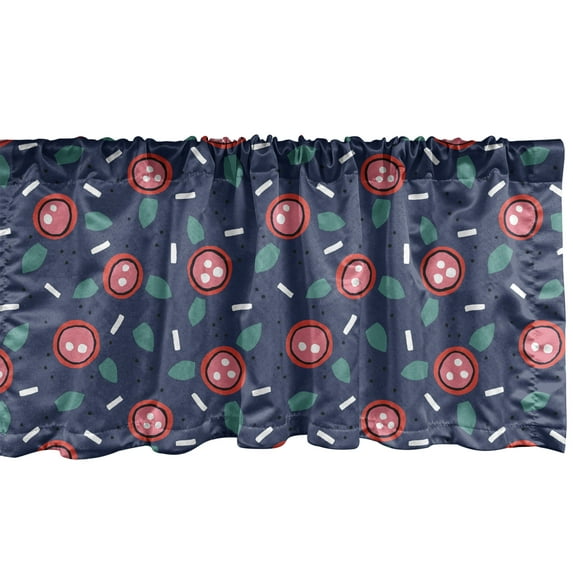Ambesonne Flower Window Valance, Abstract Flower Arrangement Ornamental Garden Art Pattern Autumn Season Composition, Curtain Valance for Kitchen Bedroom Decor with Rod Pocket, 54" X 12", Multicolor