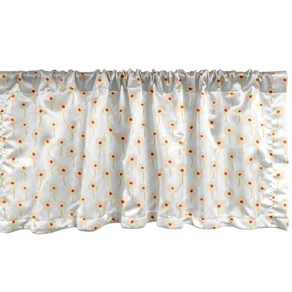 Ambesonne Flower Window Valance, Abstract Tender Peach Flowers Flourishing in Exuberant Spring Gentle Spring Theme, Curtain Valance for Kitchen Bedroom Decor with Rod Pocket, 54" X 12", Multicolor