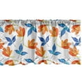 thumbnail image 1 of Ambesonne Flower Window Valance, Blooming Petal and Leaf, 54" X 12", Pale Orange Cobalt Blue, 1 of 3