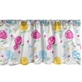 thumbnail image 1 of Ambesonne Flower Window Valance, Cartoon Design Abstract Roses and Buds Pattern, Curtain Valance for Kitchen Bedroom Decor with Rod Pocket, 54" X 18", Coconut Multicolor, 1 of 3