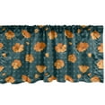 thumbnail image 1 of Ambesonne Flower Window Valance, Floral Pattern with Petals and Buds on Polka Dots, Curtain Valance for Kitchen Bedroom Decor with Rod Pocket, 54" X 18", Dark Teal Orange, 1 of 2