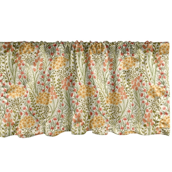 Ambesonne Flower Window Valance, Old Vintage Ivy Lilacs, 54" X 18", Multicolor