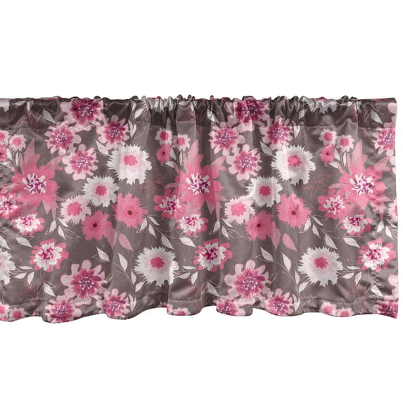 Ambesonne Flower Window Valance, Vintage Flora English Garden, 42" x 18", Multicolor