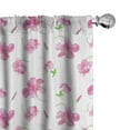 thumbnail image 1 of Ambesonne Flowers Window Curtains, Floral Patterns Country, Each 28" W x 63" L, Pink White, 1 of 5