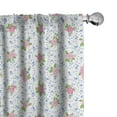 thumbnail image 1 of Ambesonne Flowers 4-Panel Curtains, Nature Romance Classic, 56"x95", Pink and Blue, 1 of 4