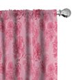thumbnail image 1 of Ambesonne Flowers Window Curtains, Rose Patterns in Watercolor, Each 28" W x 84" L, Pale Pink Dark Coral, 1 of 4