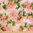 thumbnail image 1 of Ambesonne Flowers Boho Fabric by the Yard Upholstery, Watercolor Rose Art, 10 Yards, Jade Green Pale Pink, 1 of 1