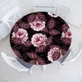 thumbnail image 1 of Ambesonne Flowers Boho Fitted Round Tablecloth, Night Jungle Floral, 36"- 40" Diameter, Dark Purple Blush and Plum, 1 of 5