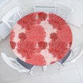 thumbnail image 1 of Ambesonne Flowers Boho Fitted Round Tablecloth, Vintage Dreamy Floral, 45"- 56" Diameter, Coral Pale Maroon, 1 of 1