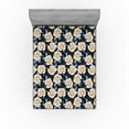 thumbnail image 1 of Ambesonne Flowers Boho Fitted Sheet, Vintage Rose Night Art, King Size, Cream Lavender Blue, 1 of 5