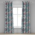 thumbnail image 1 of Ambesonne Flowers Boho Grommet Curtain, Colorful Dahlia Art, 50"x72", Hot Pink Seafoam and White, 1 of 1
