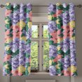 thumbnail image 1 of Ambesonne Flowers Boho Grommet Curtain, Waterolor Leaf Pattern, 50"x63", Lavender Pastel Pink, 1 of 1