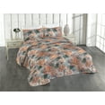 thumbnail image 1 of Ambesonne Flowers Boho Quilted Bedspread Set 3 Pcs, Dreamy Rose Springtime, King, Burnt Sienna Rose, 1 of 4