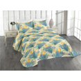 thumbnail image 1 of Ambesonne Flowers Boho Quilted Coverlet 2 Pcs, Aquarelle Floral Print, Twin Size, Sea Green Mustard Violet, 1 of 4
