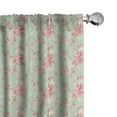 thumbnail image 1 of Ambesonne Flowers Curtains, Retro Spring Blossoms, Pair of 28"x84", Mint Pink, 1 of 5