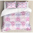 thumbnail image 1 of Ambesonne Flowers Duvet Cover Set, Romantic Floral Design, 2-Calking, Pink and White, 1 of 7