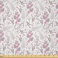 thumbnail image 1 of Ambesonne Flowers Fabric by the Yard Microfiber, Flowers with Ferns Pattern, 10 Yards, Pale Rose and Pale Pink, 1 of 1