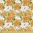 thumbnail image 1 of Ambesonne Flowers Fabric by the Yard Upholstery, Music with Floral Boho Art, 3 Yards, Marigold Fern Green, 1 of 5