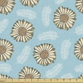 thumbnail image 1 of Ambesonne Flowers Fabric by the Yard Upholstery, Plumage Shaped Soft Leaves, 1 Yard, Pale Azure Blue and Sepia, 1 of 5