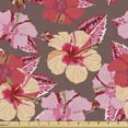 thumbnail image 1 of Ambesonne Flowers Fabric by the Yard Upholstery, Tropical Pinkish Blossoms, 5 Yards, Multicolor, 1 of 5