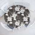 thumbnail image 1 of Ambesonne Flowers Fitted Round Tablecloth, Magnolia Tree Floral Branch, 40"- 44" Diameter, Dark Taupe Grey and White, 1 of 5