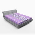 thumbnail image 1 of Ambesonne Flowers Fitted Sheet, Floral Ornate and Stripes, Queen Size, Salmon and Multicolor, 1 of 2