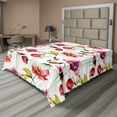 thumbnail image 1 of Ambesonne Flowers Flat Bedding Sheet Soft Top Sheet, Watercolor Look Art Poppy, King, Dark Pink and Mustard, 1 of 1